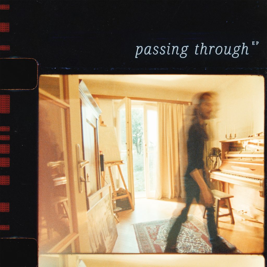 The cover for the ‘Passing Through EP‘, showing Michael J. Keplinger on 16mm film.