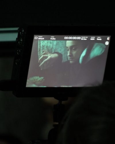 A monitor on set of the short film IRIS