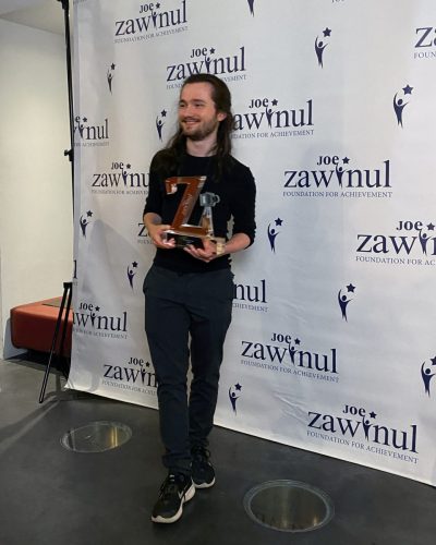 Michael J. Keplinger with the Zawinul Award For Achievement’s Creative Video Award
