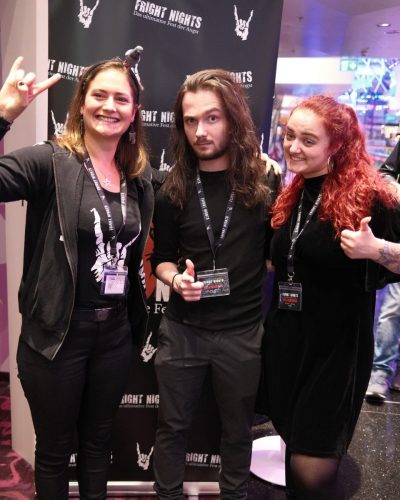 Fright Nights festival director Chiara Kamnik, Michael J. Keplinger, and Simona Ascher at Fright Nights 2024