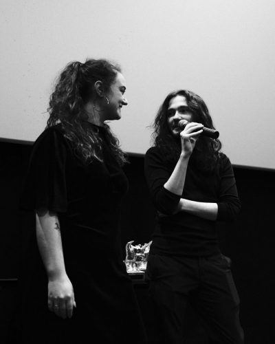 Simona Ascher and Michael J. Keplinger during the QA at Fright Nights film festival