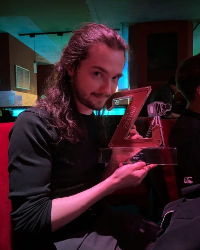 Michael J. Keplinger with the Zawinul Award For Achievement’s Creative Video Award